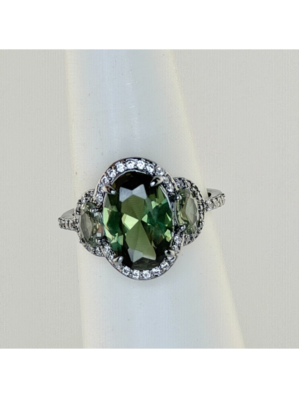 Bomb Party Ring Sz 9 "The Boldest Center" Tourmaline Green Spinel on Hematite